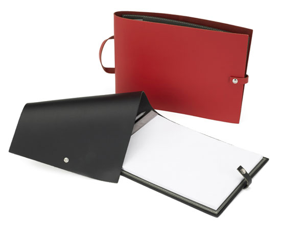 Fine Italian leather in red or black