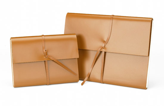 Finest Italian Romano Tan A4 replaceable notebook leather